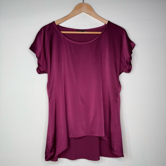 Eileen Fisher Stretch Silk Charmeuse Top – Rumberry – XS – NWOT - Picture 2 of 5